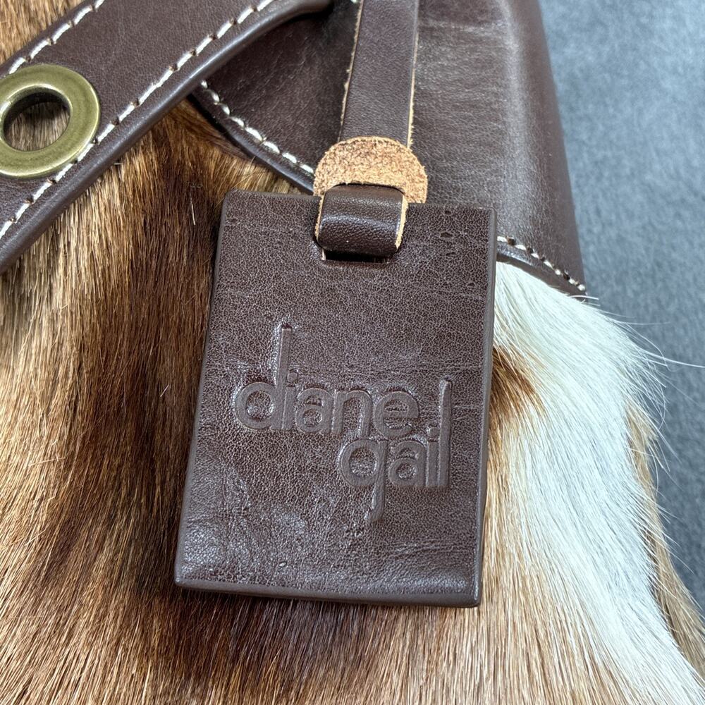 Diane Gail Roma Leather Shoulder Natural Springbok Fur Brown Tan Bnfts Charity - Picture 9 of 16